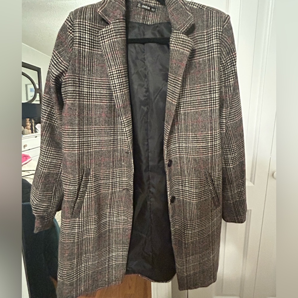 Plaid Trench Coat